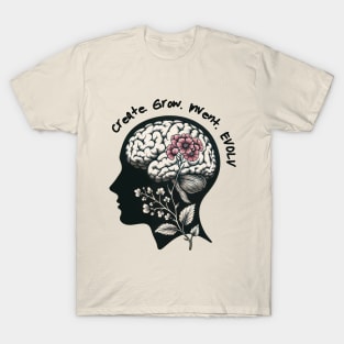 The Symbiotic Elegance of Cognitive Flora: An Artistic Fusion of the Human Mind and Botanical Beauty T-Shirt